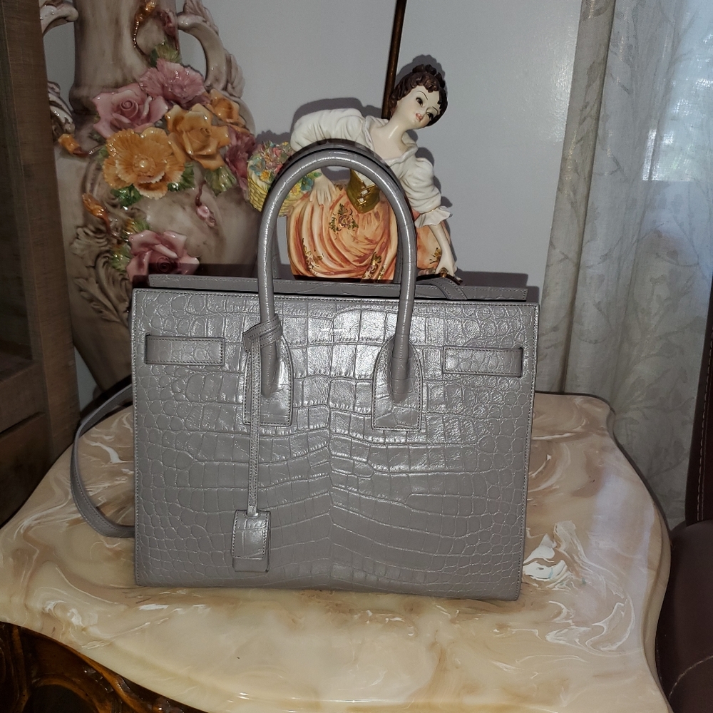 SOLD Yves Saint Laurent Baby Sac de jour croc embossed bag - Picture 14 of 15